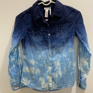 Rhinestone blue tie dye